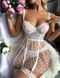 Білий пеньюар Bride з підтяжками та мереживними трусиками розмір L 94435243 фото 1