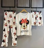 Женская Бамбуковая Пижама 3в1 для дома с принтом с коротким рукавом Minnie 42-48 Белая 93003040 фото